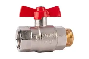 Kulový kohout HERZ EXPERT připojení M/F ovládání motýl Silumin