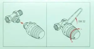 Termostatická hlavice 'D' M30x1,5(RTD) 6-28°C 