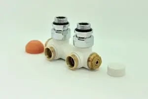 Set pro středové připojení těles - bílý / chrom