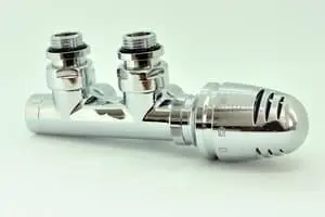 Set pro středové připojení těles - bílý / chrom