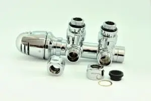 Set pro středové připojení těles - bílý / chrom