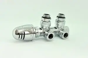 Set pro středové připojení těles - bílý / chrom