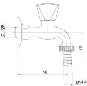 Výtokový kohout s hadicovou přípojkou