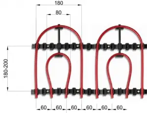 Dvojitý držák oblouku pro 8x1 stěnové topení/chlazení