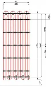 Upínací lišta pro trubku 8x1 , stěnové topení/chlazení