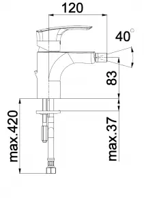 Elite e50B - baterie bidetová černá
