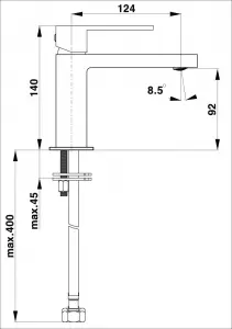 SQ q10B - baterie umyvadlová černá