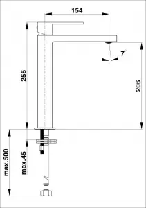 SQ q12B - baterie umyvadlová černá