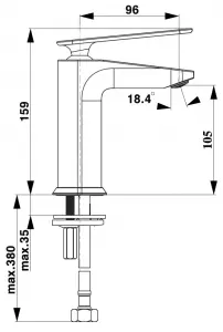 Zen u10B - baterie umyvadlová černá