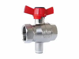 Kulový kohout HERZ s přípojkou M10x1, připojení F/F, ovládání motýl Silumin