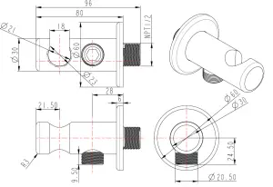12218B - držák nástěnný s 1/2' přípojkou