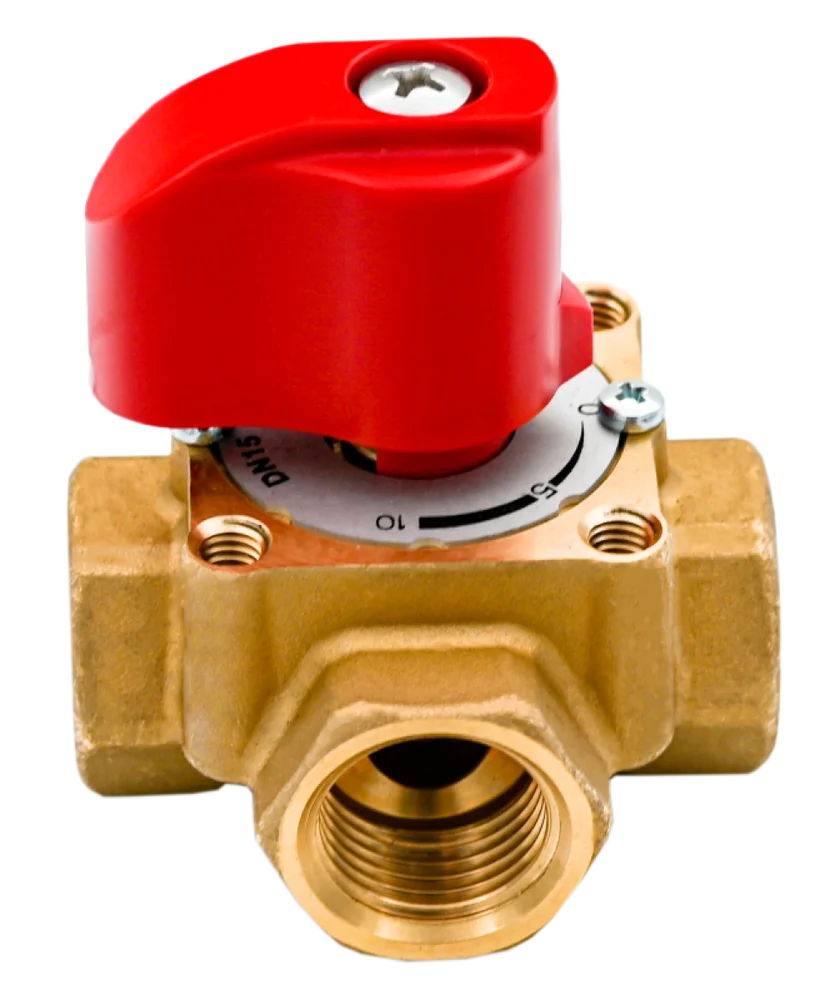 Trojcestný směšovací ventil HERZ s rukojetí