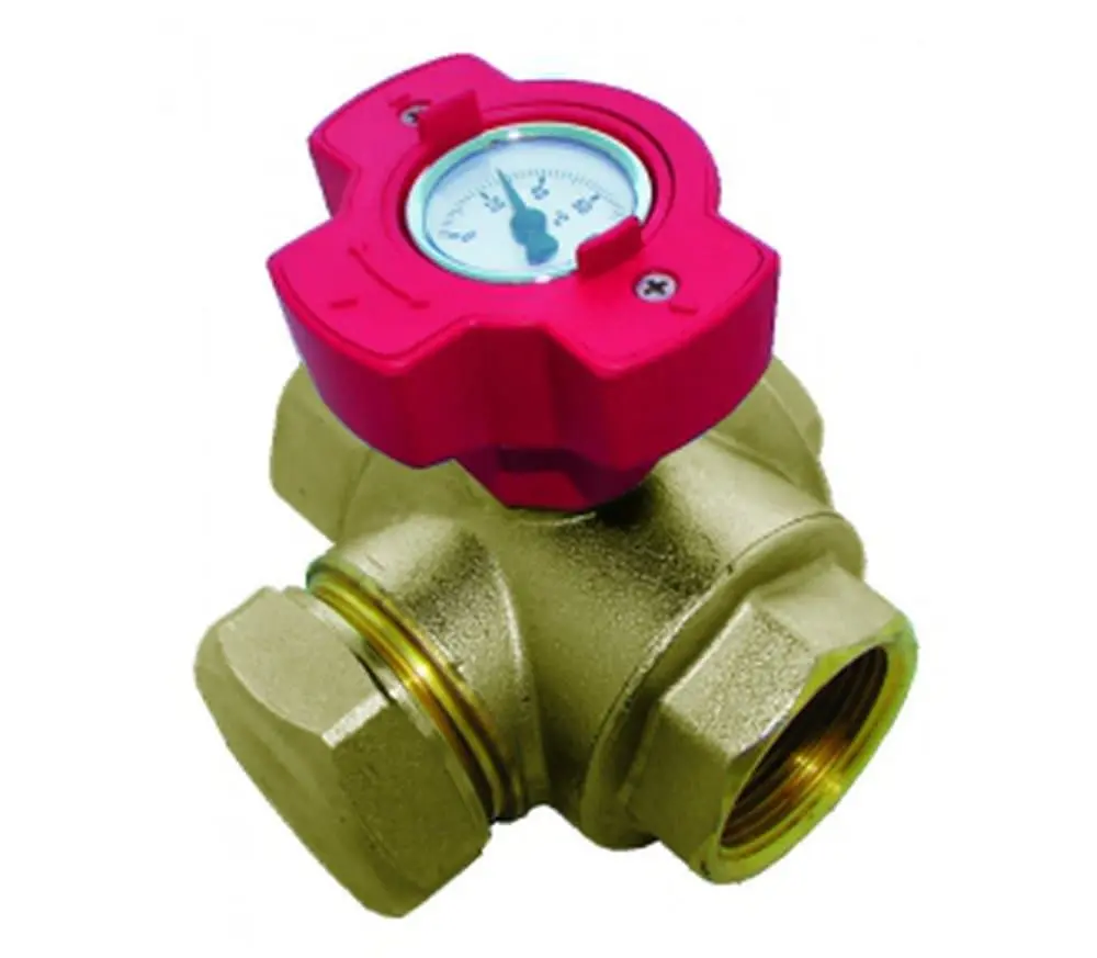 Kulový kohout HERZ multifunkční s červeným ovladačem