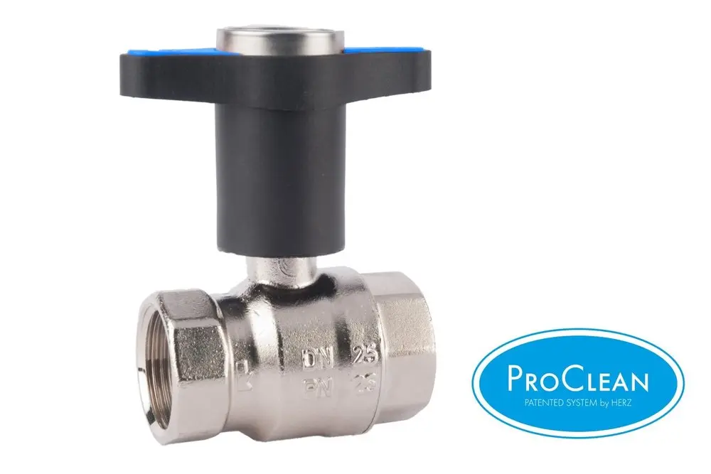 Kulový kohout HERZCULES připojení F/F  ovládání motýl teploměr