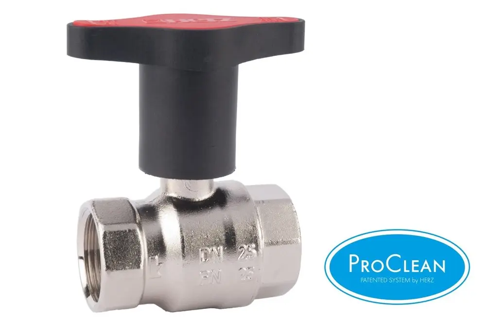 Kulový kohout HERZCULES připojení F/F ovládání motýl plast 