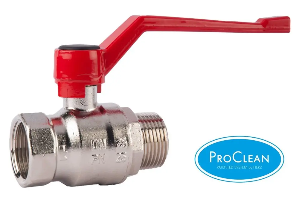 Kulový kohout HERZCULES, připoj. M/F ovládání páka Silumin