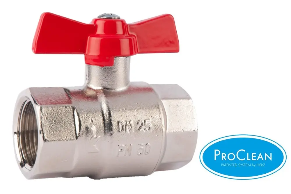 Kulový kohout HERZ EXPERT připojení F/F ovládání motýl Silumin