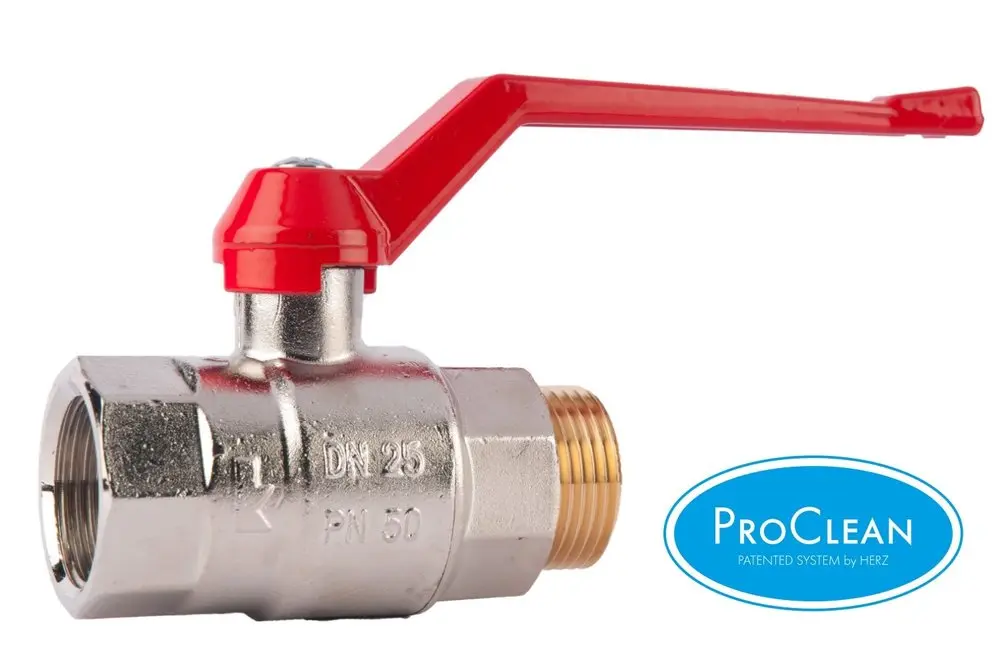 Kulový kohout HERZ EXPERT připojení M/F ovládání páka Silumin