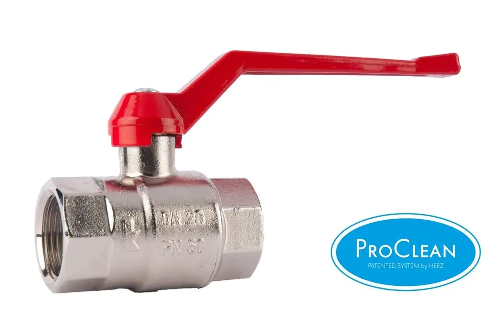 Kulový kohout HERZ EXPERT připojení F/F ovládání páka Silumin