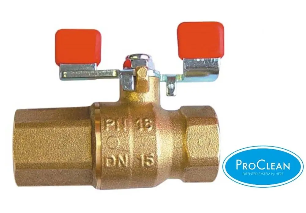 Kulový kohout HERZ zpětná klapka,F/F ovládání motýl ocel 