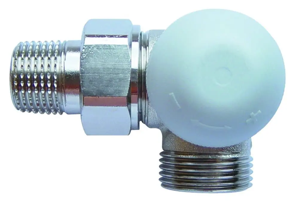 Termostatický ventil úhlový-pravý E, s přednastavením