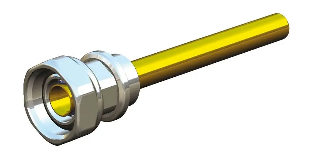 Připojení topného tělesa s ponornou trubkou-chrom , DE LUXE, G 1/2 -G 3/4,L = 290 mm