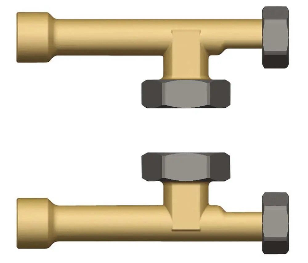 Přípojovací čerpadlová sada z měděného potrubí, 1 pár s připojovacími maticemi G 1 pro čerpadla