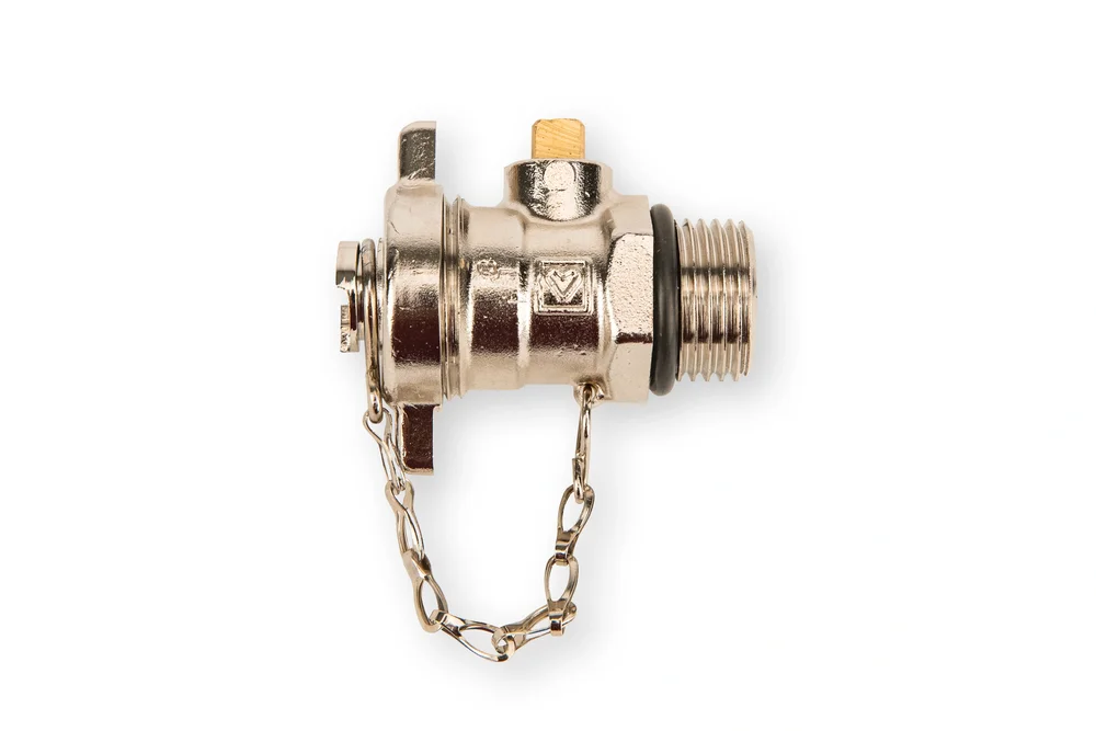 Kulový kohout napouštění vypouštění kotlů, poniklovaný