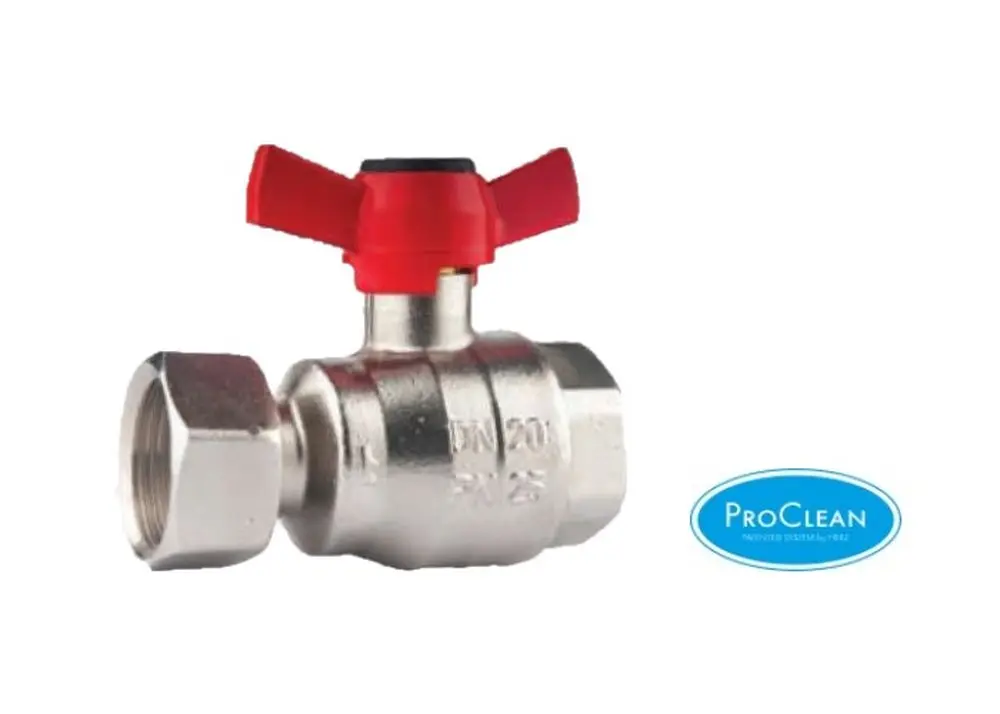 Kulový kohout HERZ převl. matice/F  ovládání motýl Silumin