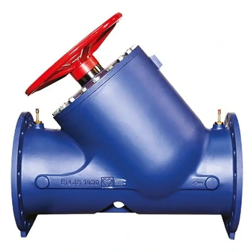 STRÖMAX GF, vyvažovací ventil šikmý - přírubový, s měřicími body