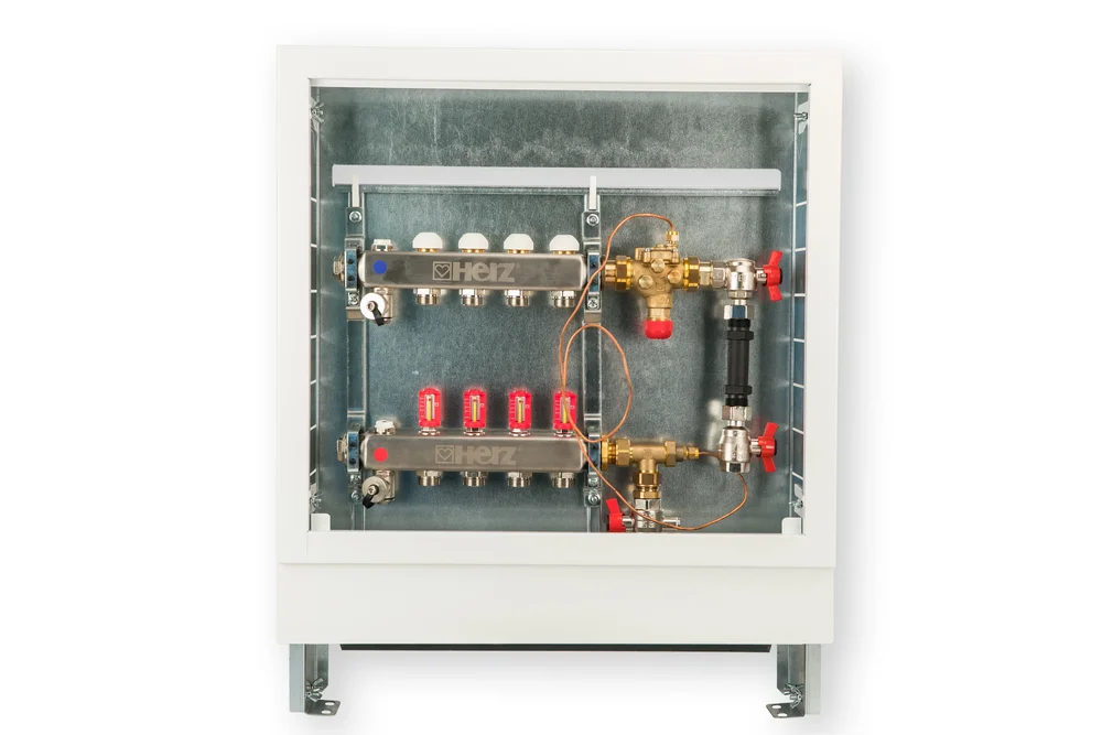 HerzFLAT VS-TS - bytový regulační a měř. rozdělovač s podom. skříní