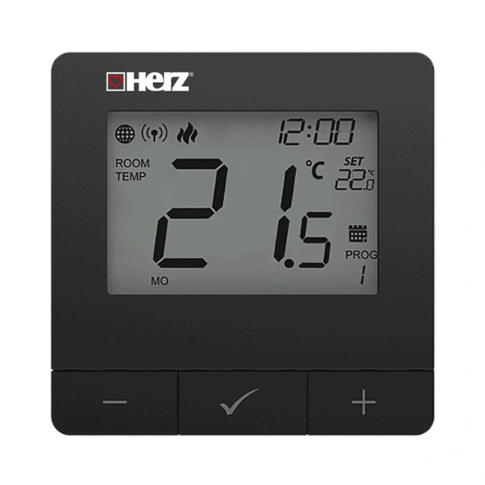 HERZ – THERMIQ RADEX, chytrý regulátor prostorové teploty pro radiátory, černý