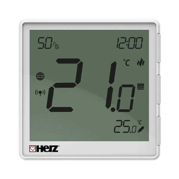 HERZ – THERMIQ DUALIS, chytrý regulátor prostorové teploty pro podlahové vytápění, bílý