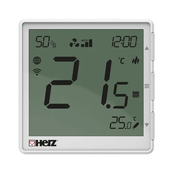 HERZ – THERMIQ FANNOVA, chytrý regulátor prostorové teploty pro Fan Coil, bílý